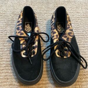 Leopard/black suede Vans. women’s 9/mens 7.5
